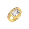 CZ Emerald Bezel Double Row Ring sold by Adina Eden's