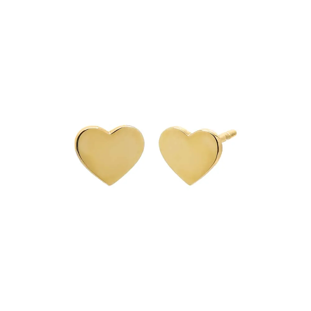 Tiny Solid Heart Stud Earring 14K sold by Adina Eden's