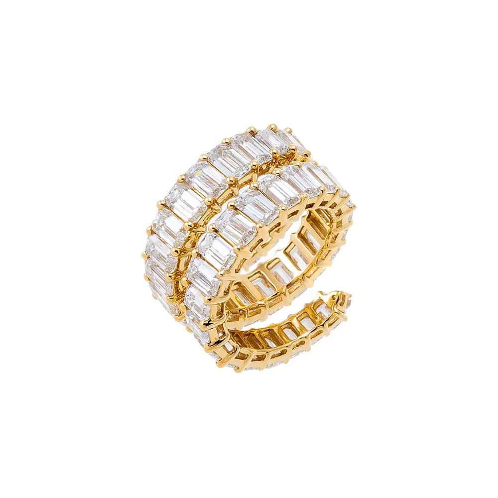 Lab Grown Diamond Emerald Eternity Coil Ring 14K sold by Adina Eden's product image thumbnail 2