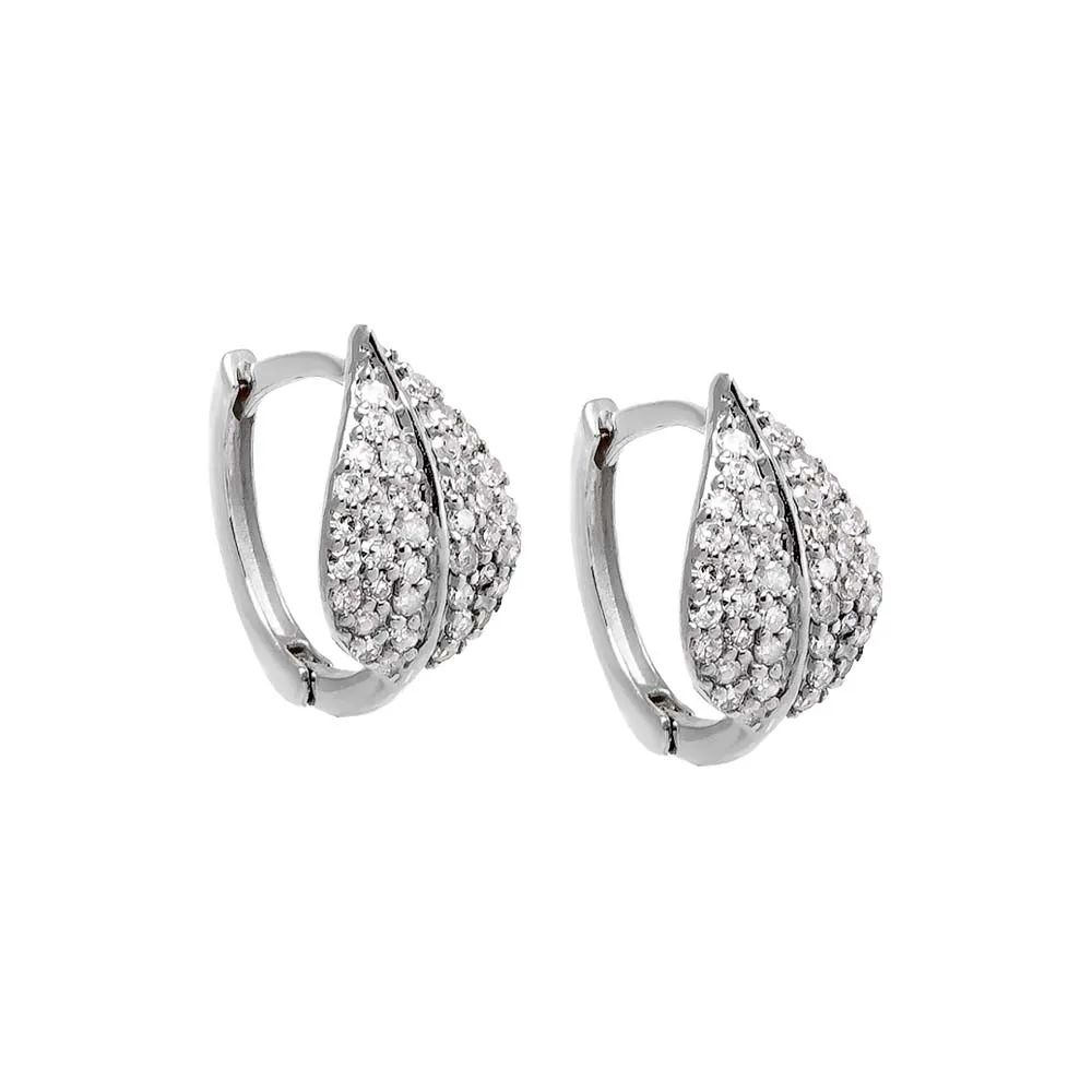 Diamond Pave Leaf Huggie Earring 14K sold by Adina Eden's product image thumbnail 2