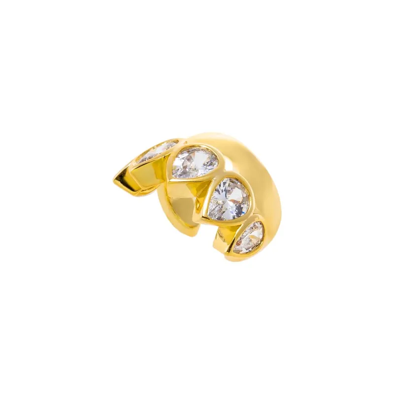 Multi CZ Pear Rimmed Ear Cuff sold by Adina Eden's