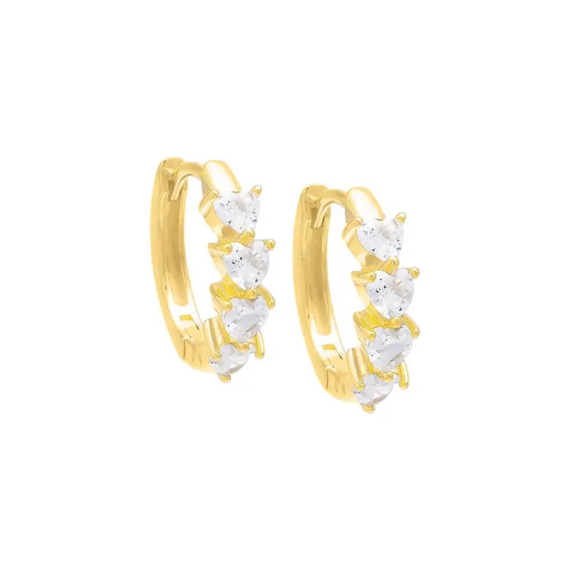 Mini Heart CZ Huggie Earring sold by Adina Eden's