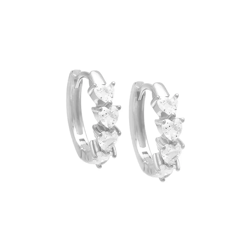 Mini Heart CZ Huggie Earring sold by Adina Eden's product image thumbnail 3