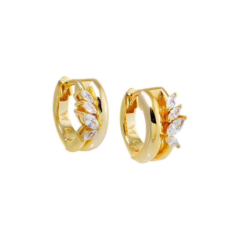 CZ Marquise Rimmed Huggie Earring sold by Adina Eden's