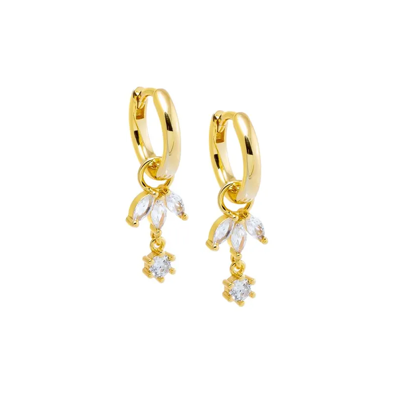 CZ Marquise Dangling Cluster Huggie Earring sold by Adina Eden's