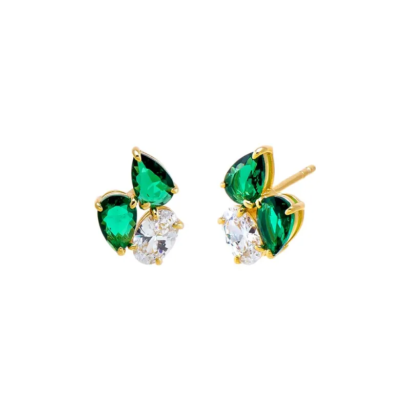 Colored Multi Shape CZ Stud Earring sold by Adina Eden's