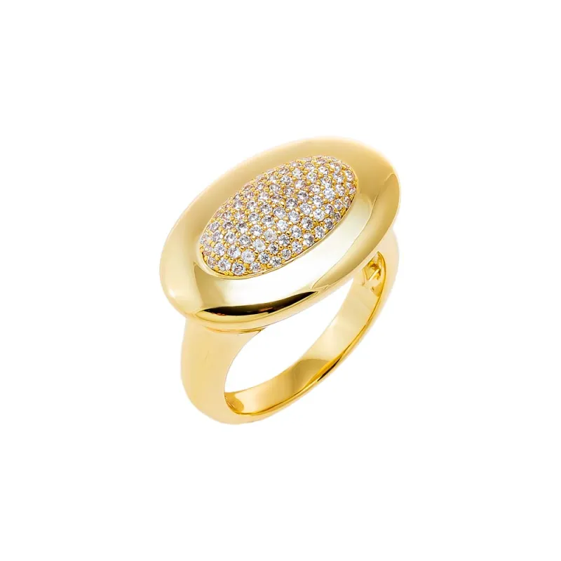 Fancy CZ Pave Oval Statement Ring sold by Adina Eden's