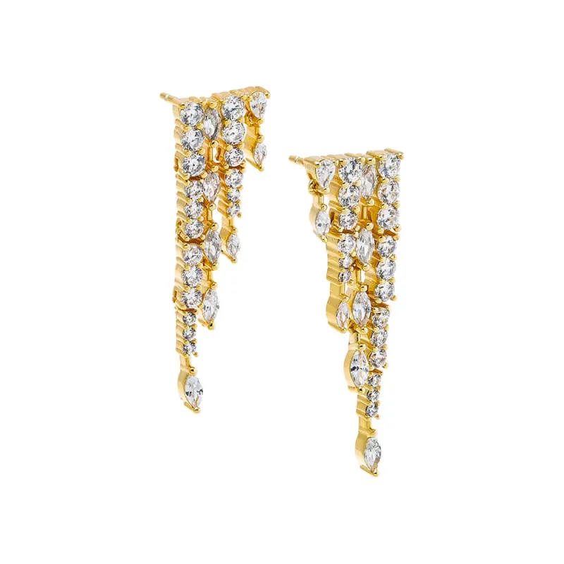 CZ Chandelier Dangling Drop Stud Earring sold by Adina Eden's