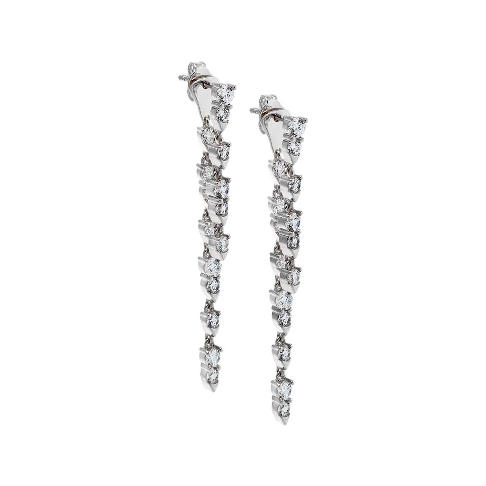 CZ Tennis Style Double Drop Stud Earring sold by Adina Eden's product image thumbnail 2