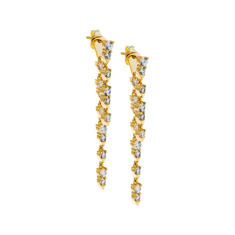 CZ Tennis Style Double Drop Stud Earring sold by Adina Eden's