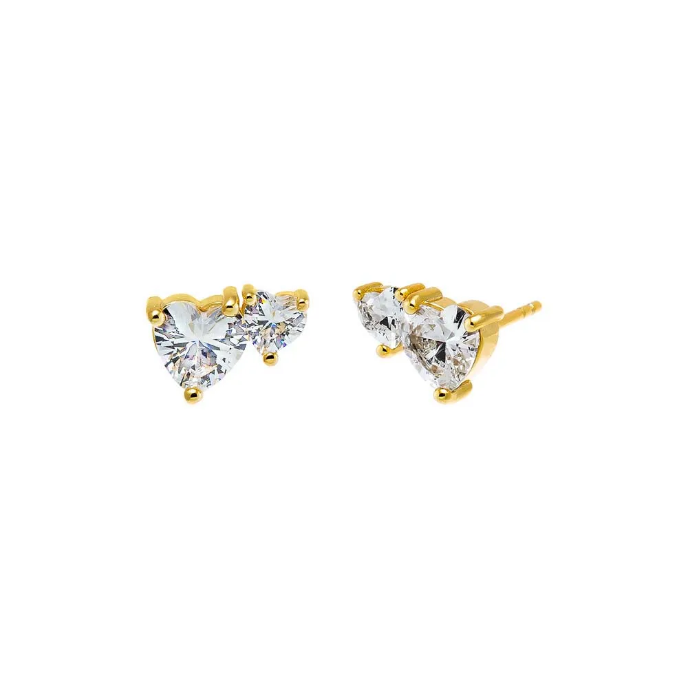 Multi CZ Heart Stud Earring sold by Adina Eden's