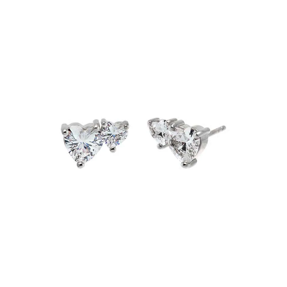 Multi CZ Heart Stud Earring sold by Adina Eden's product image thumbnail 2