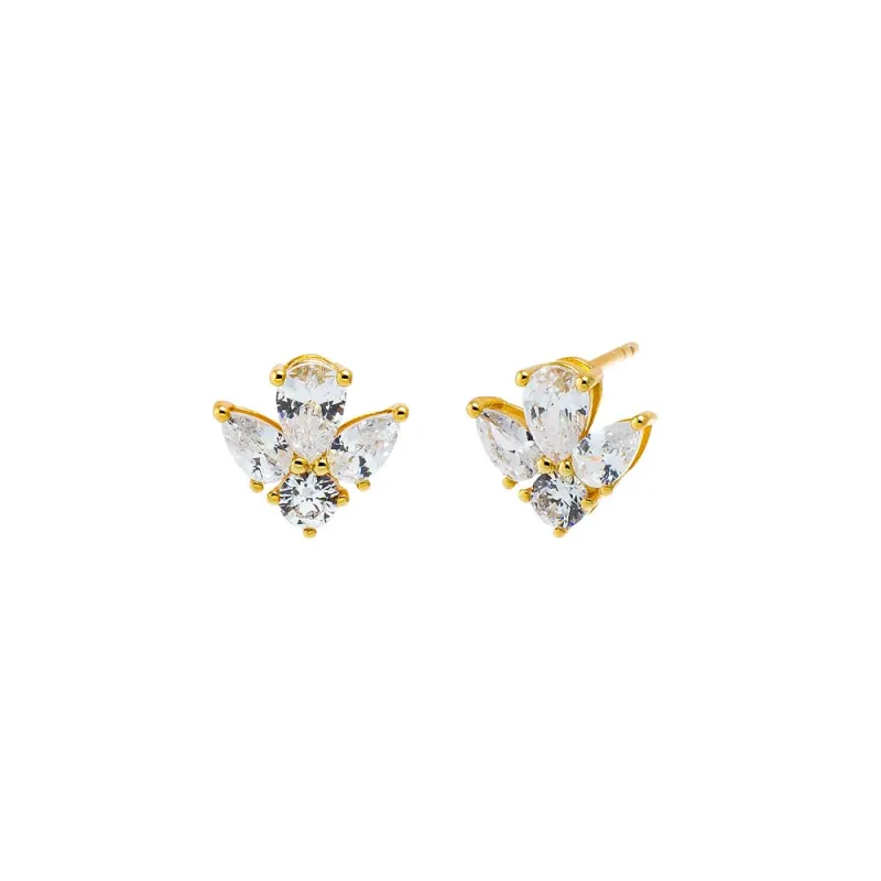 CZ Pear Cluster Stud Earring sold by Adina Eden's