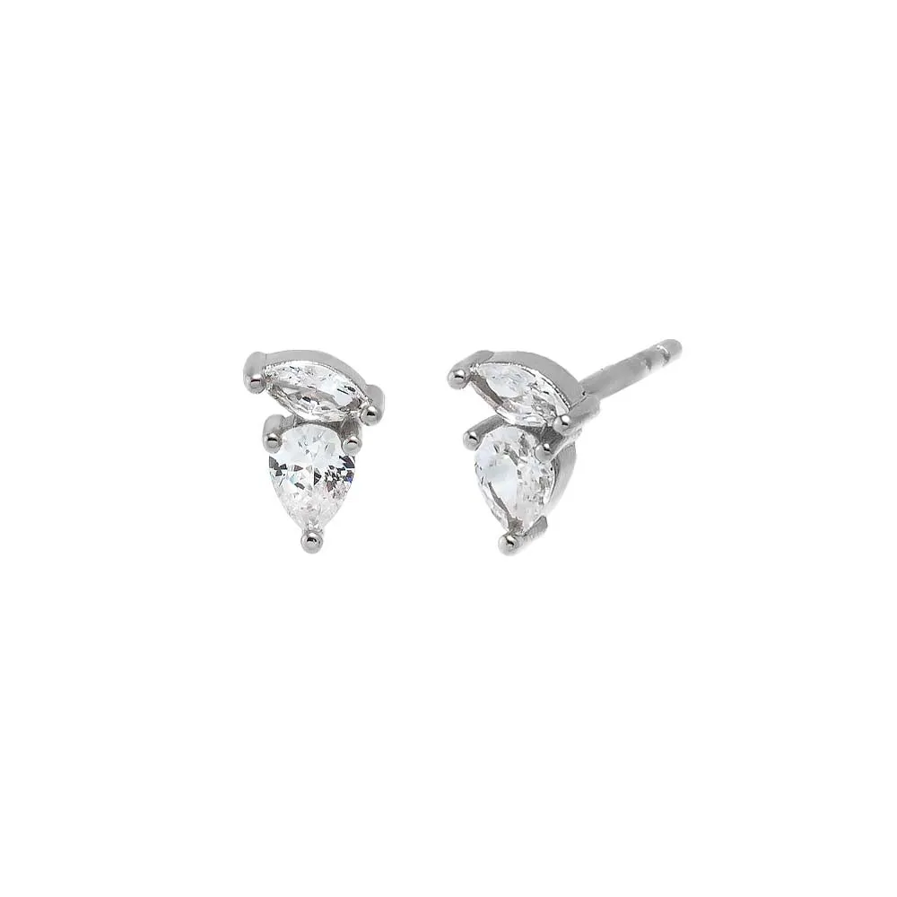 CZ Marquise X Pear Stud Earring sold by Adina Eden's product image thumbnail 2