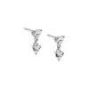 CZ Double Heart Stud Earring sold by Adina Eden's