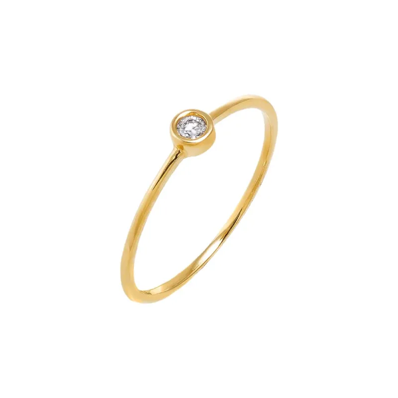 Diamond Bezel Ring 14K sold by Adina Eden's
