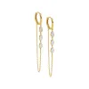 Floating CZ Drop Chain Huggie Earring sold by Adina Eden's