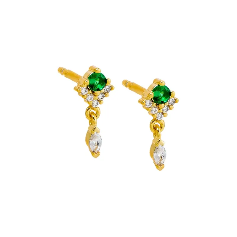 Colored Mini CZ Shaker Stud Earring sold by Adina Eden's