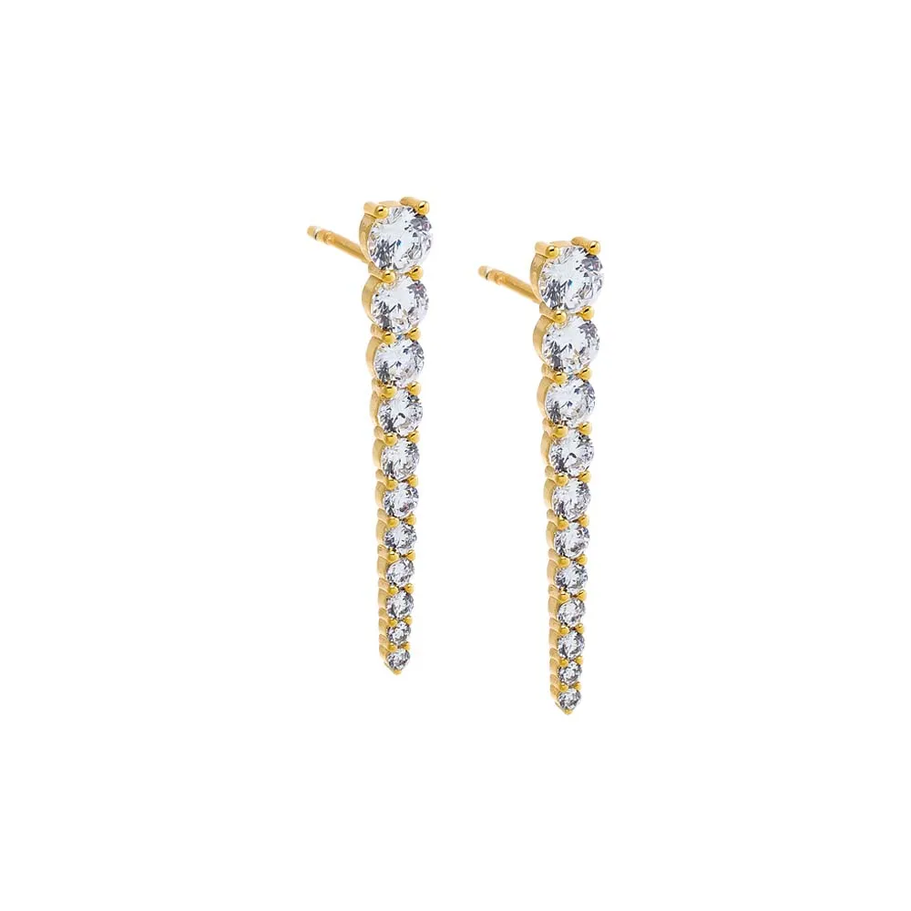 Graduated Tennis Drop Stud Earring sold by Adina Eden's