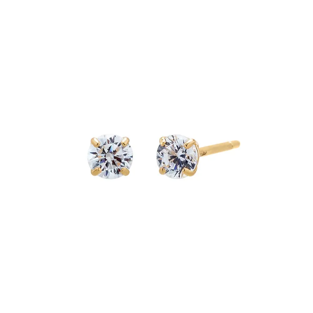 Lab Grown Diamond Four Prong Solitaire Stud Earring 14K sold by Adina Eden's product image thumbnail 2