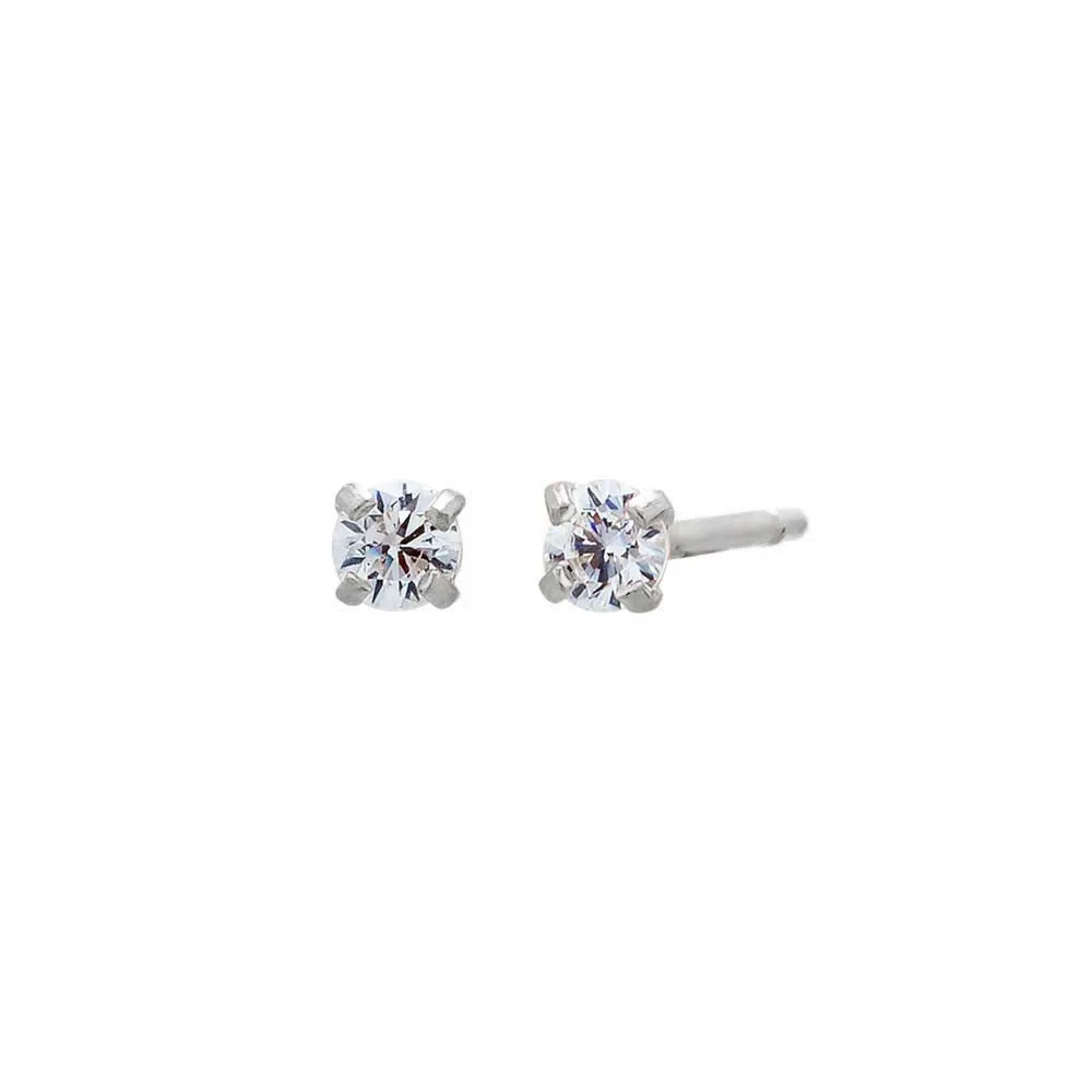 Lab Grown Diamond Four Prong Solitaire Stud Earring 14K sold by Adina Eden's product image thumbnail 4