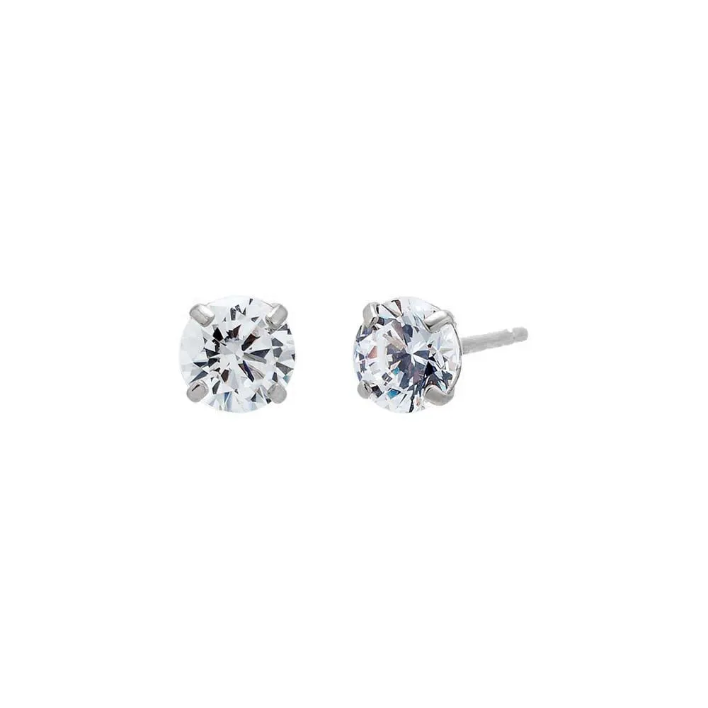 Lab Grown Diamond Four Prong Solitaire Stud Earring 14K sold by Adina Eden's product image thumbnail 3