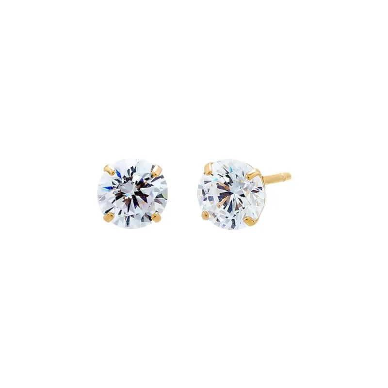 Lab Grown Diamond Four Prong Solitaire Stud Earring 14K sold by Adina Eden's