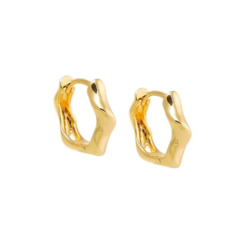 Solid Twisted Shape Huggie Earring sold by Adina Eden's