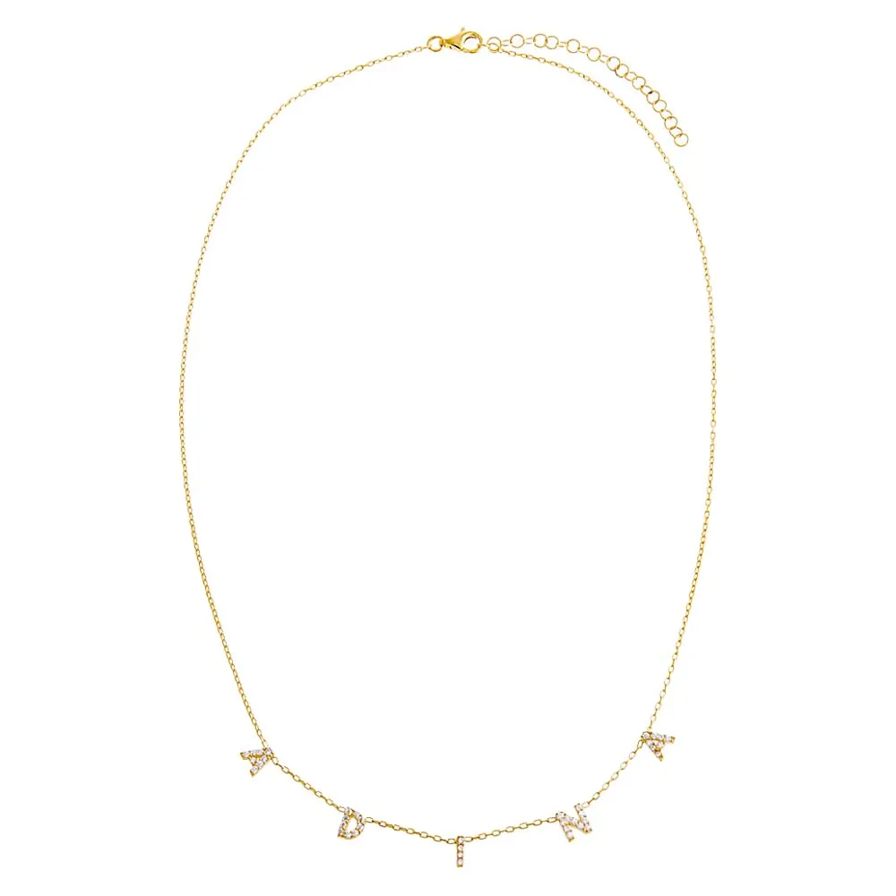 Mini Pavé Block Name Necklace sold by Adina Eden's product image thumbnail 3