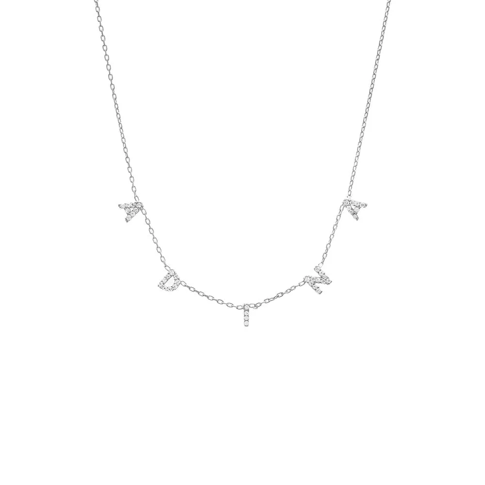 Mini Pavé Block Name Necklace sold by Adina Eden's product image thumbnail 4