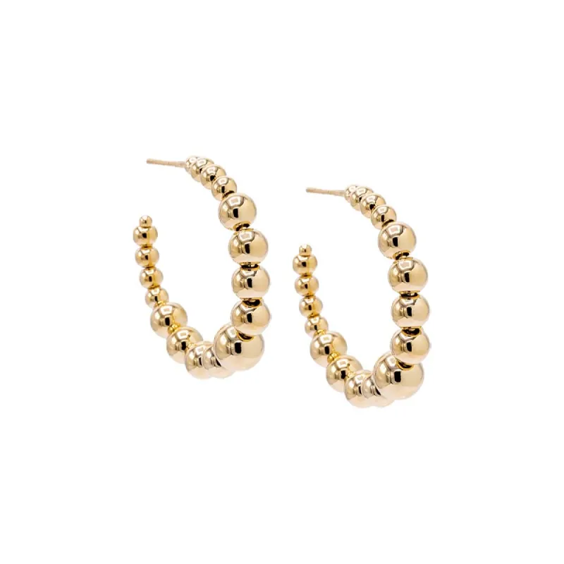 Large Graduated Beaded Open Hoop Earring sold by Adina Eden's