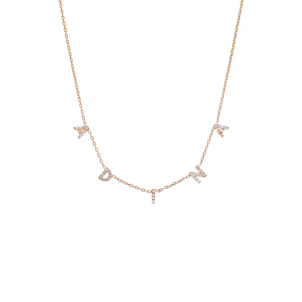 Mini Pavé Block Name Necklace sold by Adina Eden's product image thumbnail 5