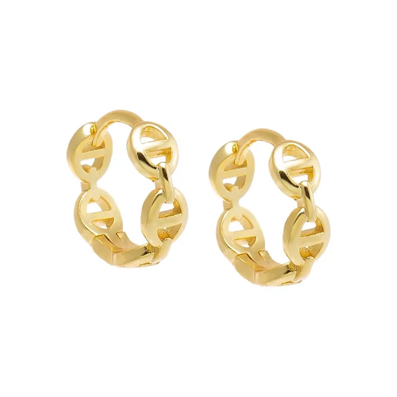 Solid Mariner Chain Huggie Earring sold by Adina Eden's