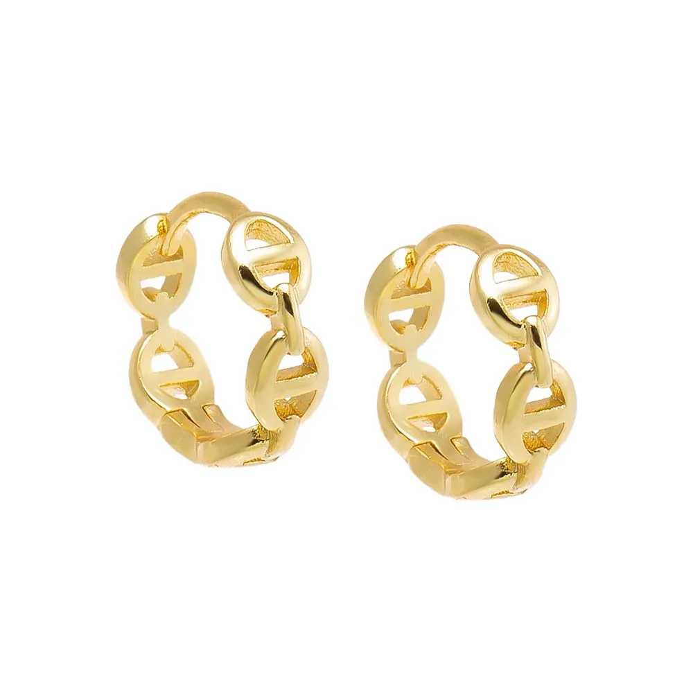 Solid Mariner Chain Huggie Earring sold by Adina Eden's