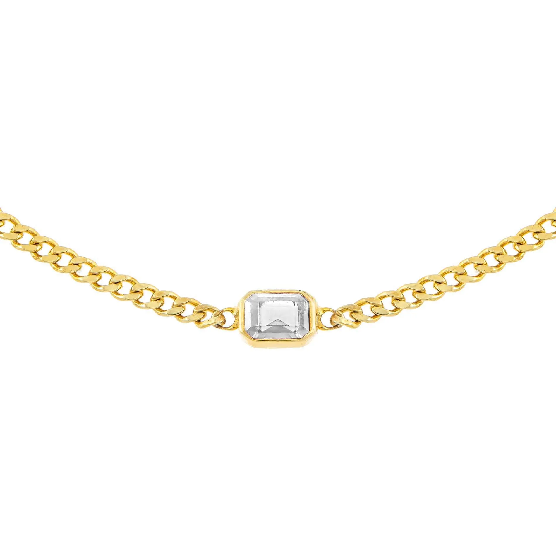 Colored Baguette Cuban Choker sold by Adina Eden's