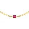 Colored Baguette Cuban Choker sold by Adina Eden's