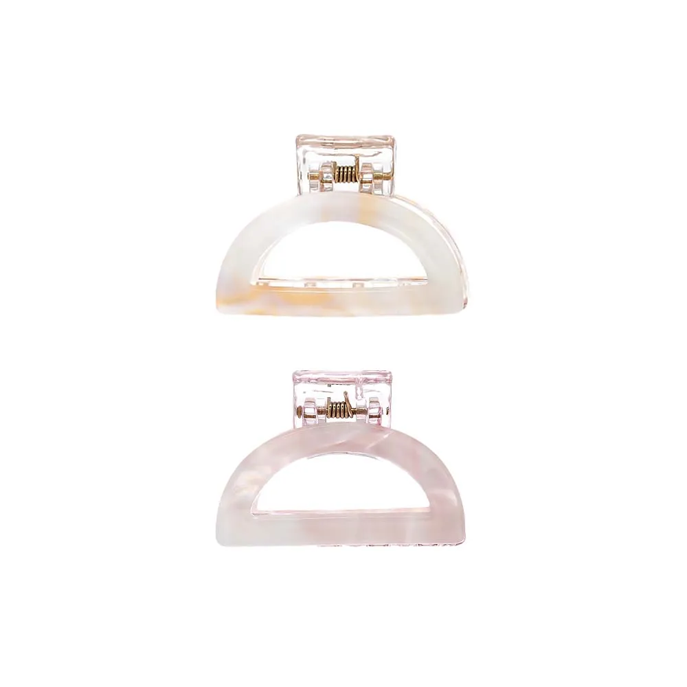 Colored Transparent Semi Circle Cutout Claw Clip Combo Set sold by Adina Eden's