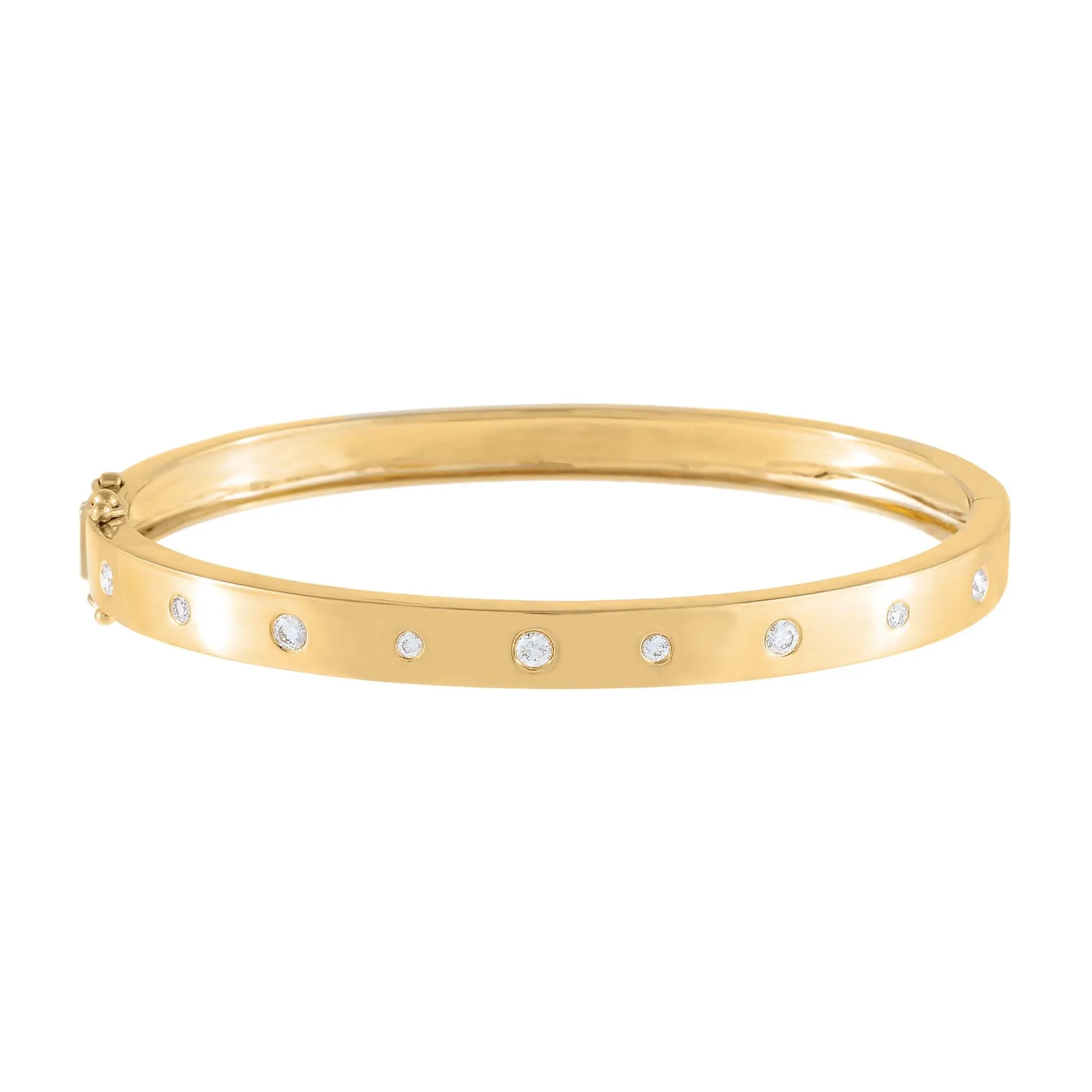 Diamond Thick Multi Stone Bangle 14K sold by Adina Eden's
