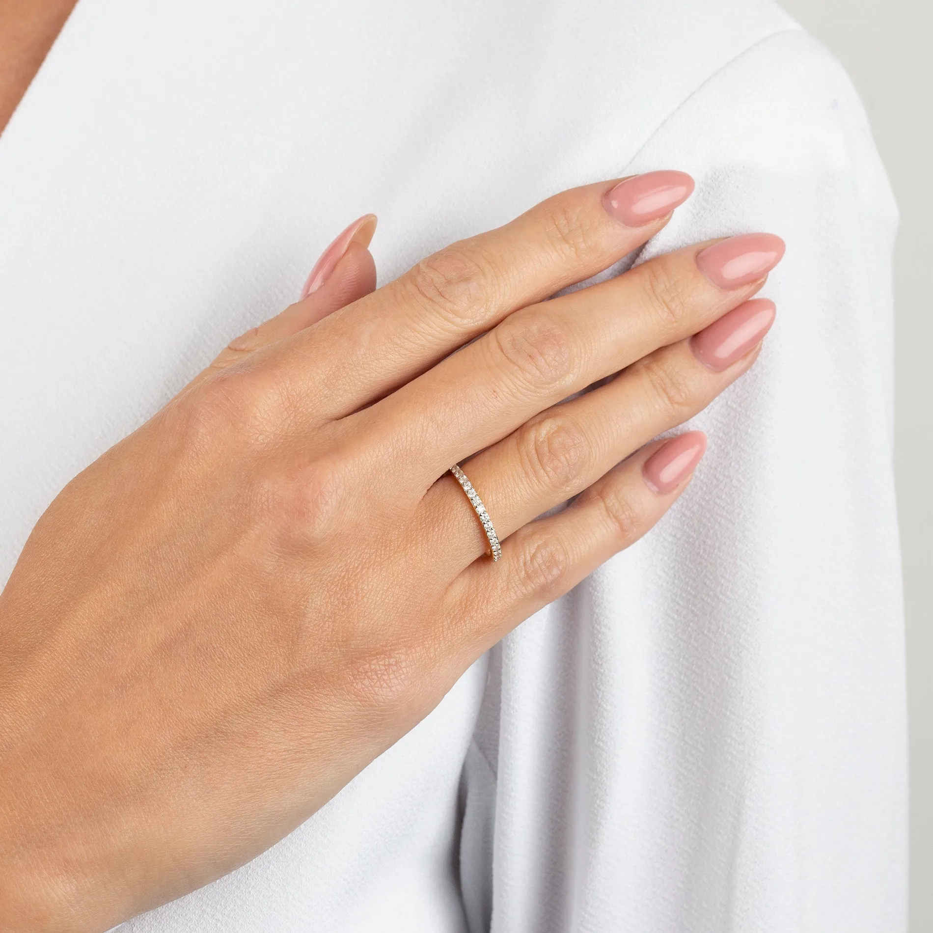 Diamond Thin Eternity Ring 14K sold by Adina Eden's product image thumbnail 2