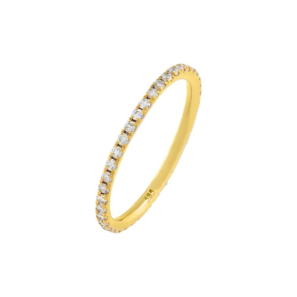 Diamond Thin Eternity Ring 14K sold by Adina Eden's