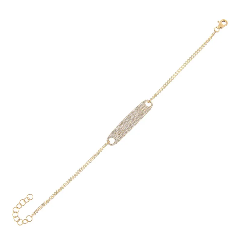 Diamond ID Bar Bracelet 14K sold by Adina Eden's