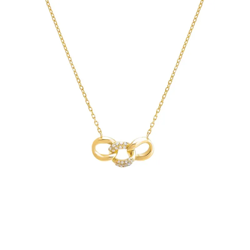 Pavé Triple Link Necklace sold by Adina Eden's