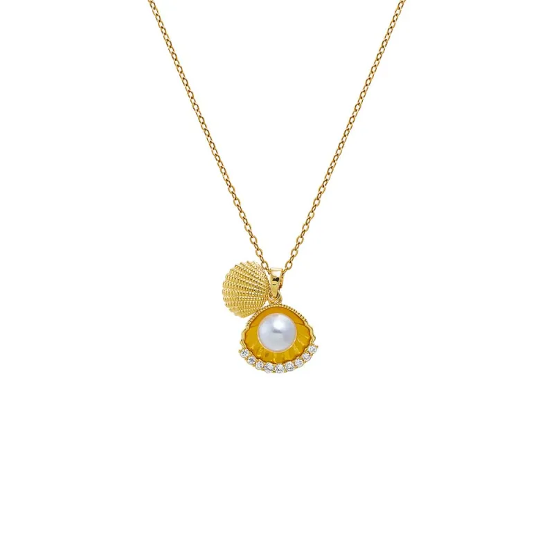Pearl Shell Pendant Necklace sold by Adina Eden's