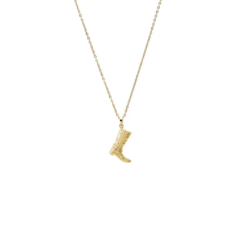 Solid Accented Cowboy Boot Pendant Necklace sold by Adina Eden's