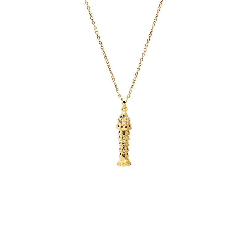 Fish Bone Pendant Necklace sold by Adina Eden's