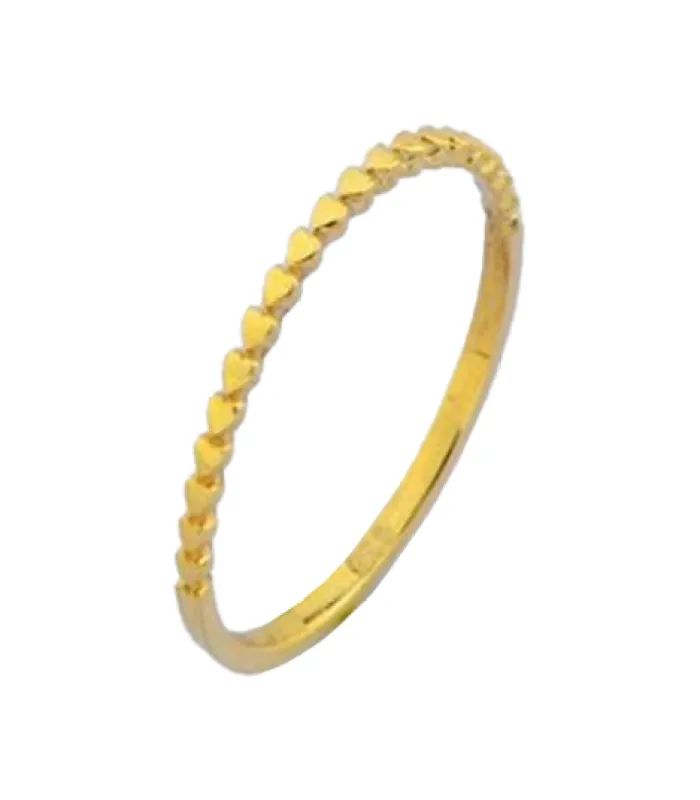 Solid Mini Beaded Hearts Ring 14K sold by Adina Eden's