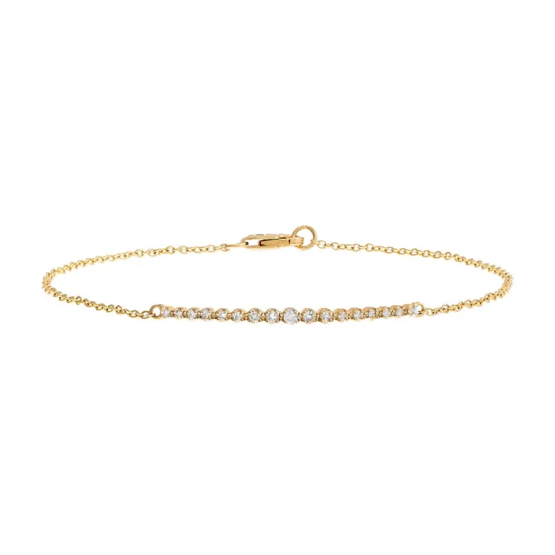 Graduated Bezel Bar Bracelet 14K sold by Adina Eden's