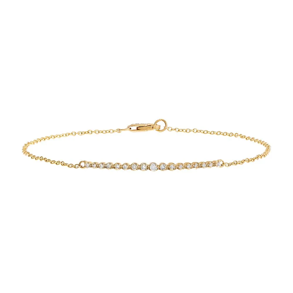 Graduated Bezel Bar Bracelet 14K sold by Adina Eden's