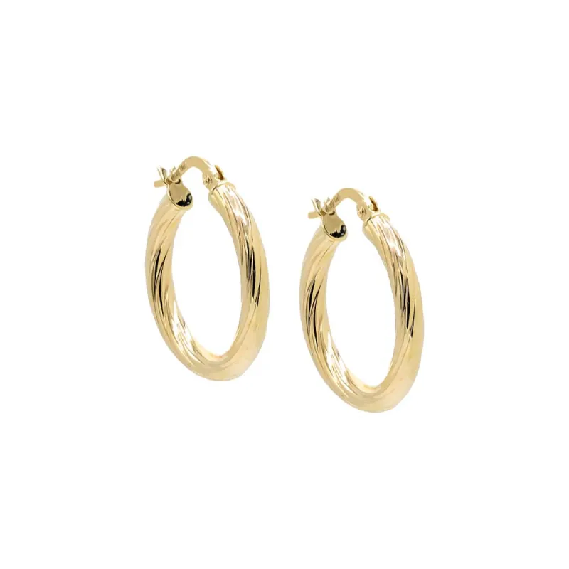 Fluted Spiral Tube Hoop Earring 14K sold by Adina Eden's