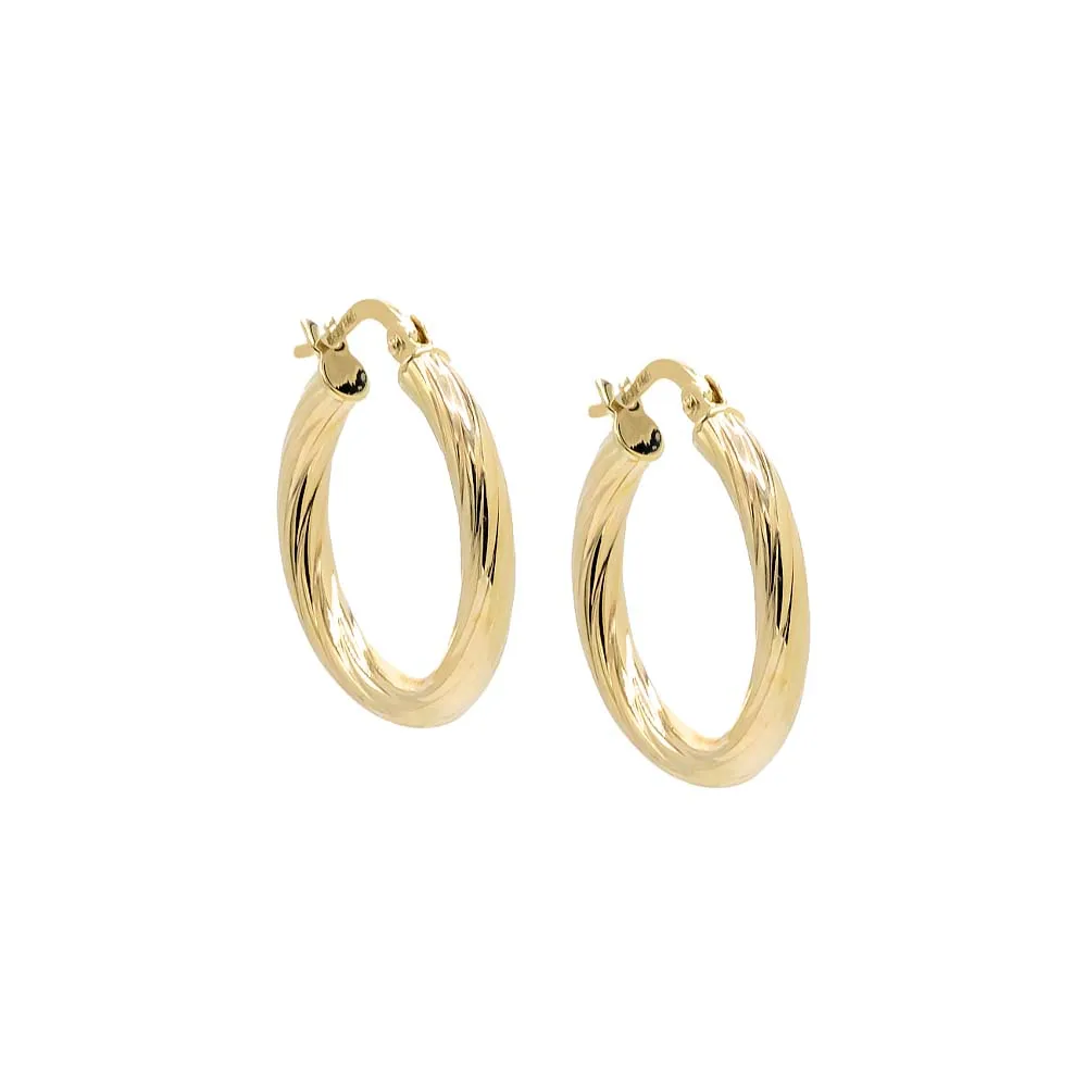 Fluted Spiral Tube Hoop Earring 14K sold by Adina Eden's